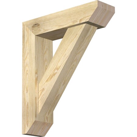 Ekena Millwork Traditional Slat Rough Sawn Bracket w/ Offset Brace, Douglas Fir, 6"W x 22"D x 26"H BKT0604X22X26TRA06RDF